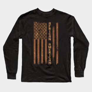 Proud African American Melanin Flag Long Sleeve T-Shirt